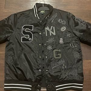 STALL AND DEAN BLACK NEGRO BASEBALL VARSITY JACKET